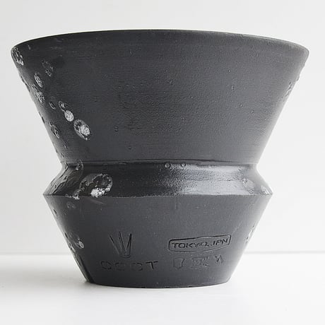 ＜ceramic pot ＞√ROOT MattBlack+W type_UK04
