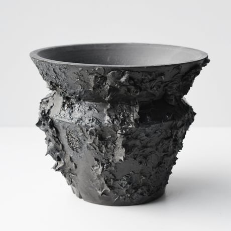 ＜ceramic pot ＞ SHARK  Matt Black type_PH09