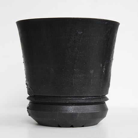 ＜ceramic pot ＞ GRAFFITI  Matt Black type_GA06