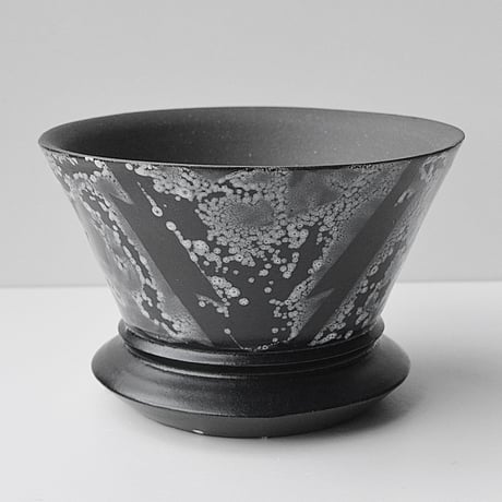 ＜ceramic pot ＞√ROOT MattBlack+W type_UC02
