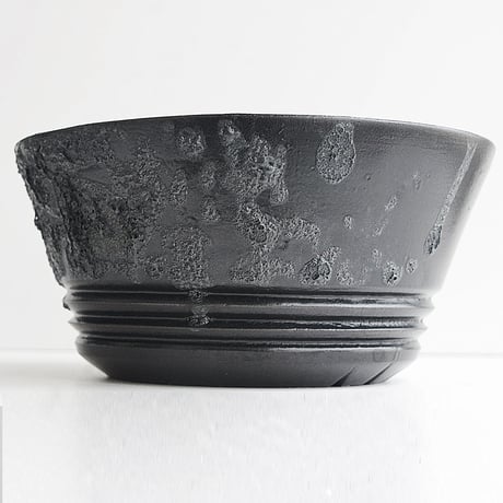 ＜ceramic pot ＞ GRAFFITI  Matt Black type_UK05
