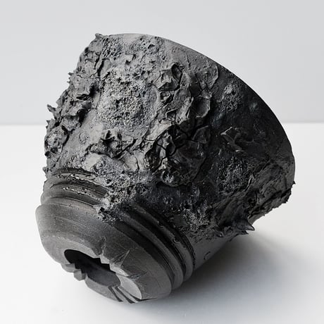 ＜ceramic pot ＞ SHARK  Matt Black type_MO01