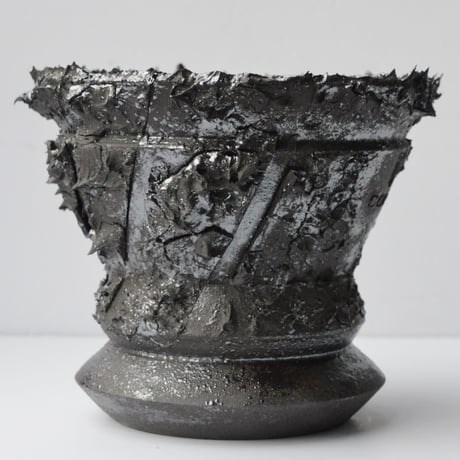 ＜ceramic pot ＞THUNDER   Metallic type  030