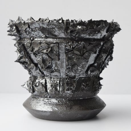 ＜ceramic pot ＞THUNDER   Metallic type  030
