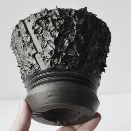 ＜ceramic pot＞  √ ROOT Matt Black type_A