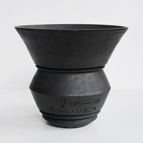 ＜ceramic pot ＞ GRAFFITI  Matt Black type_GA09