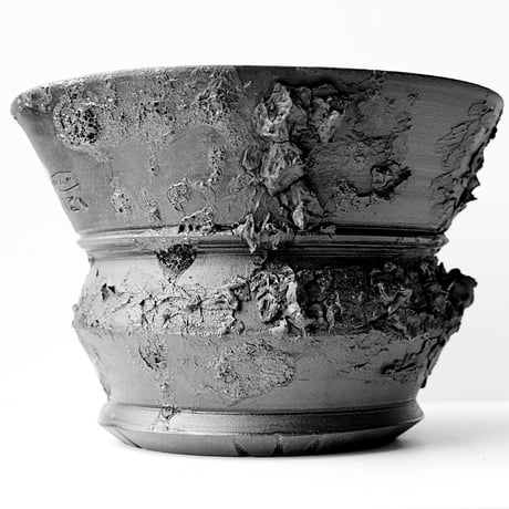 ＜ceramic pot ＞ GRAFFITI  Matt Black type_UC01
