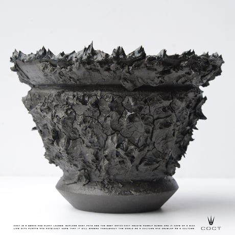 ceramic pot SHARK  Matt Black type 013