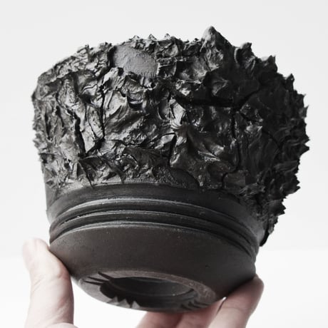 ＜ceramic pot ＞ SHARK_MattBlack type_02