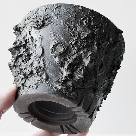＜ceramic pot ＞ SHARK  Matt Black type_WJ04