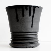 ＜ceramic pot ＞LOOP  Matt black type +drip_HY05