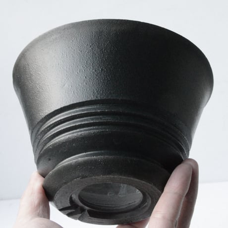 <ceramic pot ＞ SHARP EDGE  Matt Black type+drip_SH_C