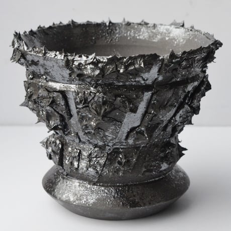 ＜ceramic pot ＞THUNDER   Metallic type  030