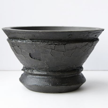 ＜ceramic pot ＞ INFLUX  Matt Black type  022