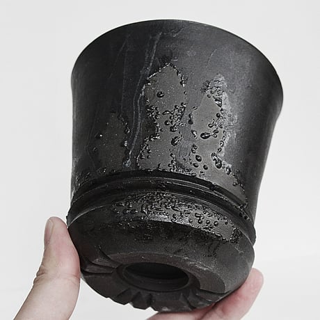 ＜ceramic pot ＞ GRAFFITI  Matt Black type_GA06