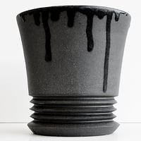 ＜ceramic pot ＞LOOP  black type +drip_HY04