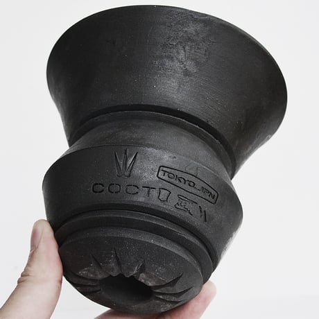 ＜ceramic pot ＞ GRAFFITI  Matt Black type_GA09