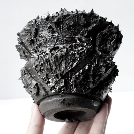 ＜ceramic pot ＞√ROOT   Metallic type +drip+Secret logo_B2