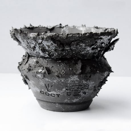 ＜ceramic pot ＞√ROOT   Metallic type +drip+Secret logo_B2