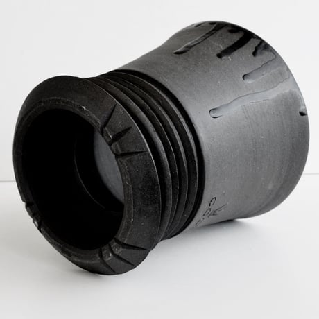 ＜ceramic pot ＞LOOP  Matt black type +drip_HY05