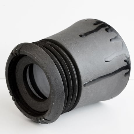 ＜ceramic pot ＞LOOP  black type +drip_HY04