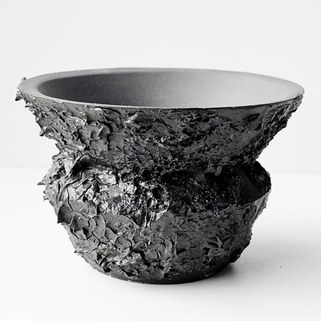 ＜ceramic pot ＞ SHARK  Matt Black type_TD07