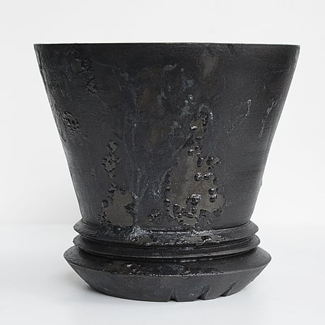 ＜ceramic pot ＞ GRAFFITI  Matt Black type_GA02