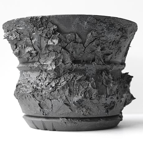 ＜ceramic pot ＞ GRAFFITI  Matt Black type_UC06
