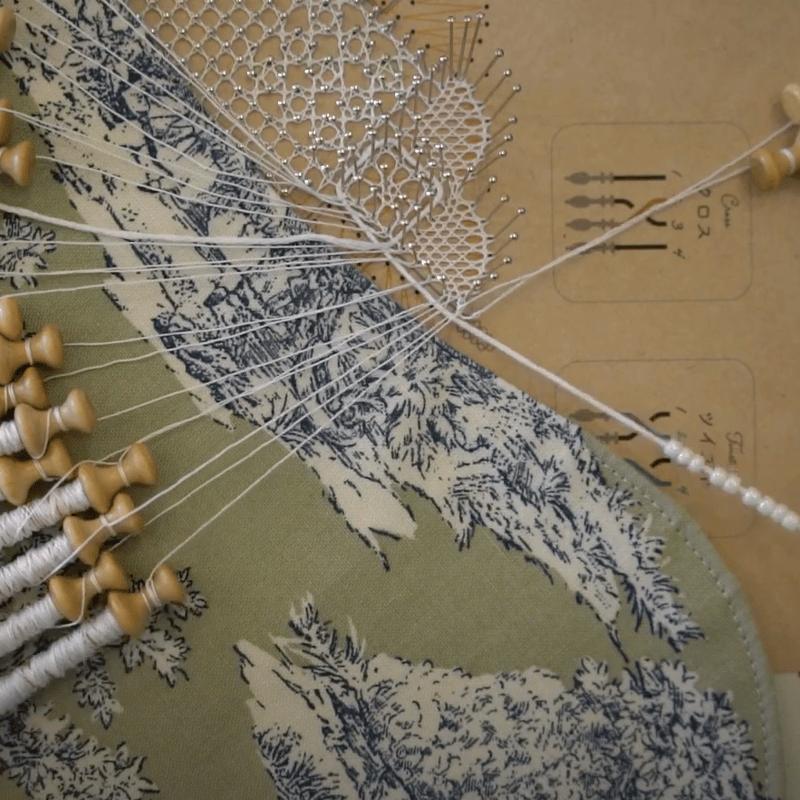 長方形のドイリー 型紙「楽しくはじめるボビンレースシリーズ」 | J