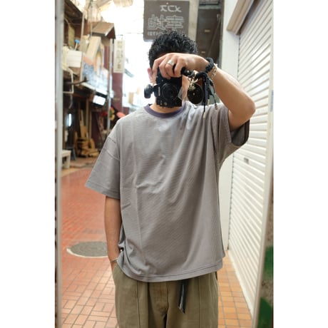 EVCON エビコン" Mercerization Border Wide S/S Tee"
