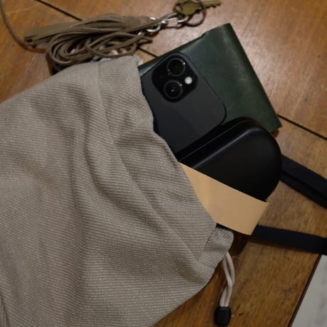CURLY カーリー "TWEED DRAWSTRING BAG SMALL"