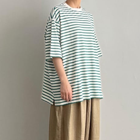HARVESTY ハーベスティ"JUMBO S/S STRIPED TEE" ボーダー ジャンボ半袖Tシャツ