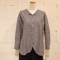 ina  /先染コットンリネン 後ろヨーク切替シャツ