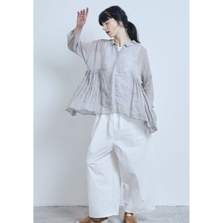 (g) グラム " LINEN SKIPPER GATHER TUNIC"