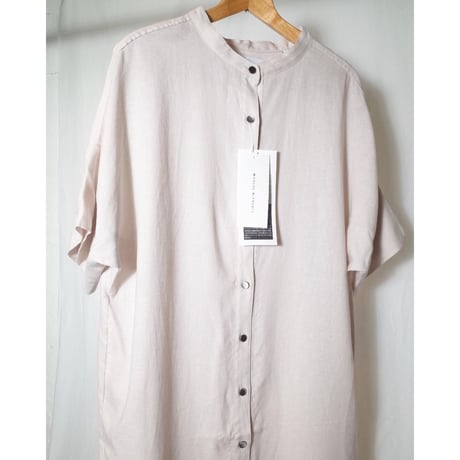 MANUAL ALPHABET マニュアルアルファベット "LINEN BIG CUFFS SHIRT ONE-PIECE"ワンピース