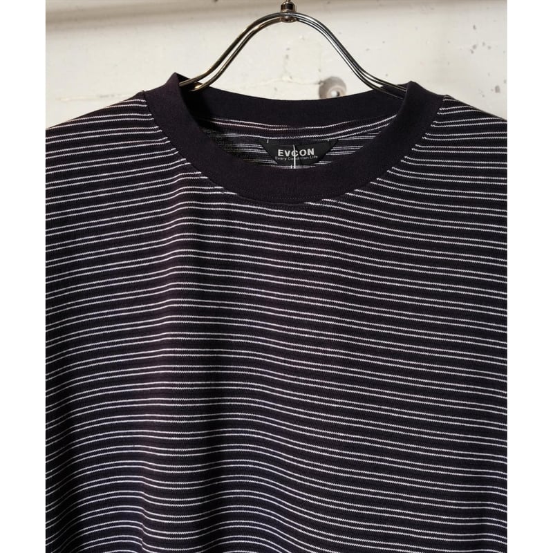 EVCON エビコン BORDER WIDE L/S T カットソー ネイビー EVCON エビコン