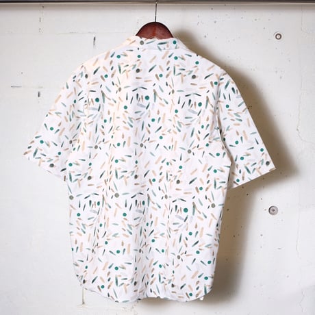 CURLY カーリー "TRICOT PRINT OPEN COLLAR SHIRT -setouchi olives-"