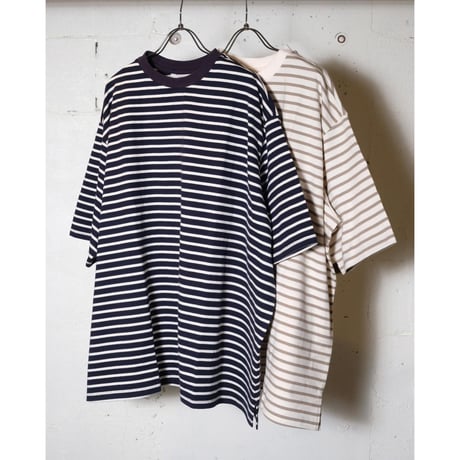 HARVESTY ハーベスティ"JUMBO S/S STRIPED TEE" ボーダー ジャンボ半袖Tシャツ