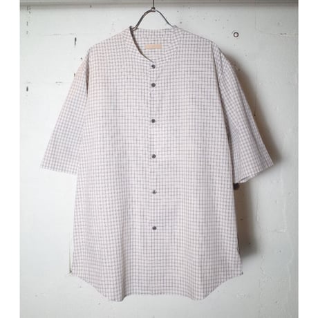 LAMOND ラモンド "BAND COLLAR CHECK SHIRTS JACKET" バンドカラーチェックシャツ