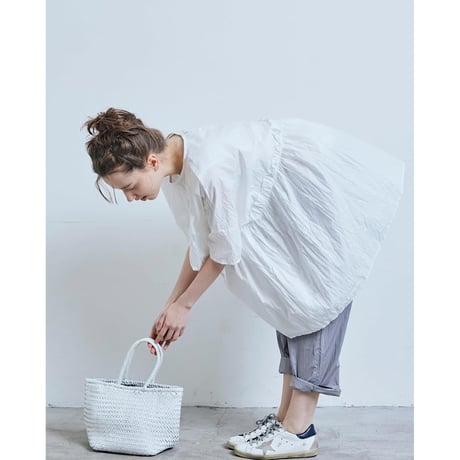 (g) グラム "TYPEWRITER SWITCHING GATHER BLOUSE" タイプライタースイッチングギャザーブラウス