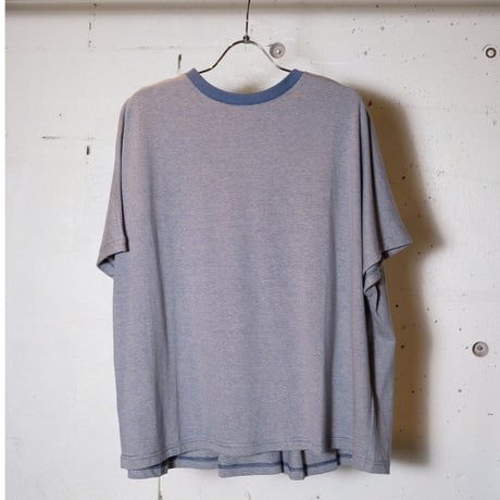 HARVESTY ハーベスティ"COTTON/HEMP NARROW STRIPES BACK PLEATS TEE"