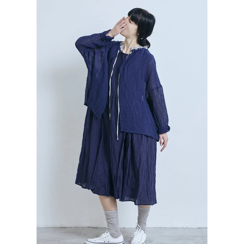 新品タグ付！リネンフリルネックカーディガン（g） g) グラム 
