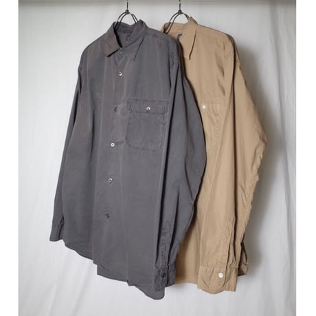 hobo ホーボー "ARTISAN L/S SHIRT COTTON BROAD CHARCOAL DYED"
