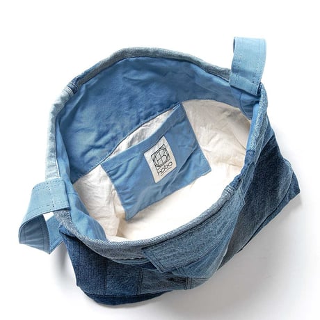 hobo ホーボー "DELIVERY BAG UPCYCLED COTTON DENIM"デニムパッチワーク