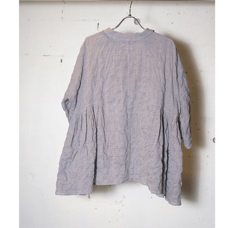 (g) グラム "STRIPE & CHECK SKIPPER GATHER TUNIC"
