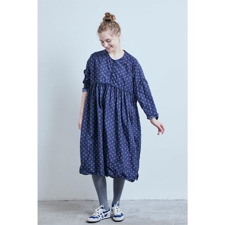 (g) グラム "PRINT TRIMMED GATHER ONEPIECE "プリントトリミングギャザーワンピース