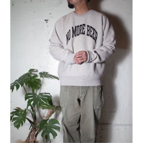 TACOMA FUJI RECORDS タコマフジレコード "NO MORE BEER COLLEGE LOGO SWEATSHIRT designed by Shuntaro Watanabe"