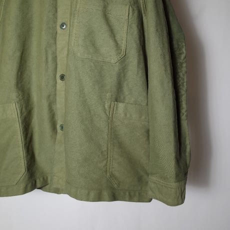 hobo ホーボー "ARTISAN SHIRT JACKET COTTON MOLESKIN MALUBERRY LEAF DYED"