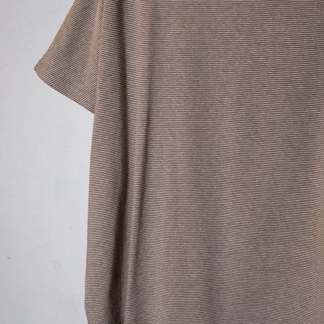 HARVESTY ハーベスティ"COTTON/HEMP NARROW STRIPES BACK PLEATS TEE"