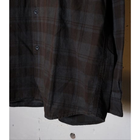 hobo ホーボー "L/S SHIRT COTTON FLANNEL CHECK OVERDYED"